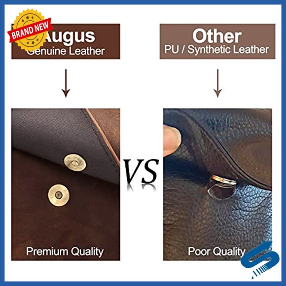 Amazon.com: Augus 100% Genuine Leather Small Messenger Bag  Genuine Leather Messenger Bag Crossbody Sling Travel Daypack Magnetic Buckle